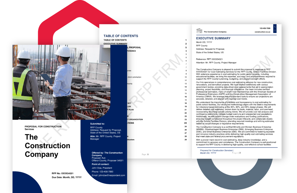 State RFP – Construction Company sample proposal