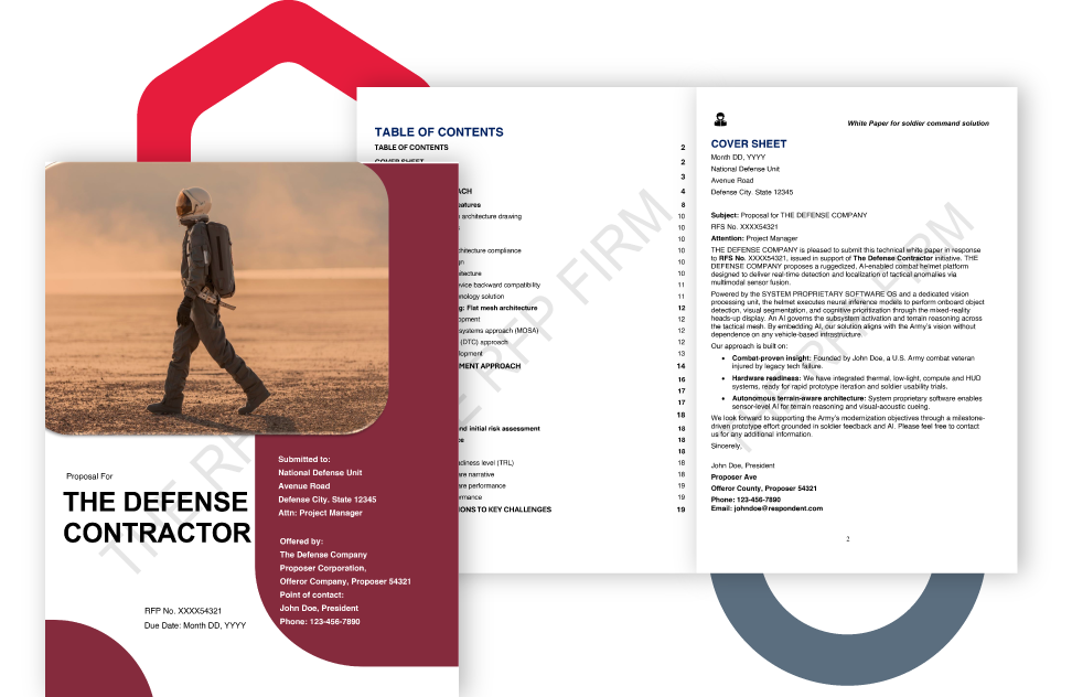 Federal RFP – Defense Contractor sample proposal