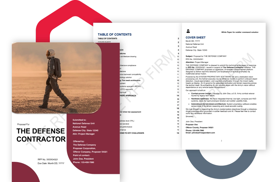 Federal RFP – Defense Contractor sample proposal