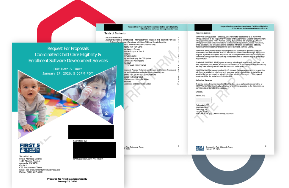 State RFP – Request For Proposals For Coordinated Child Care Eligibility & Enrollment Software Development Services